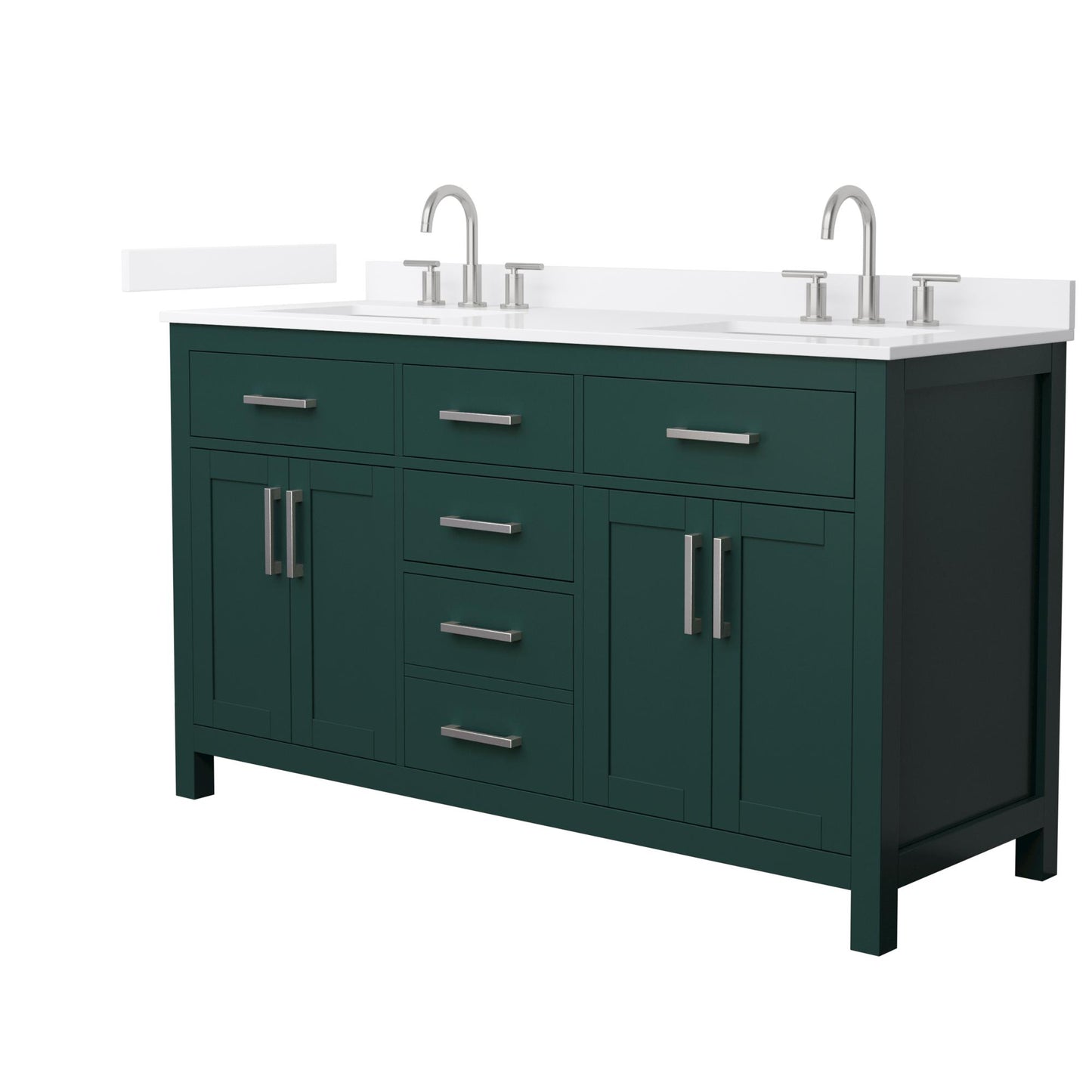 Beckett Bathroom Vanity with Countertop 60 inch Double Sink 3-hole Faucet Setup