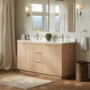 Custom image for Light Straw with Brushed Nickel Trim / White Cultured Marble / No Mirror