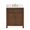 Custom image for Dark Walnut with Brushed Gold Trim / White Quartz / No Mirror
