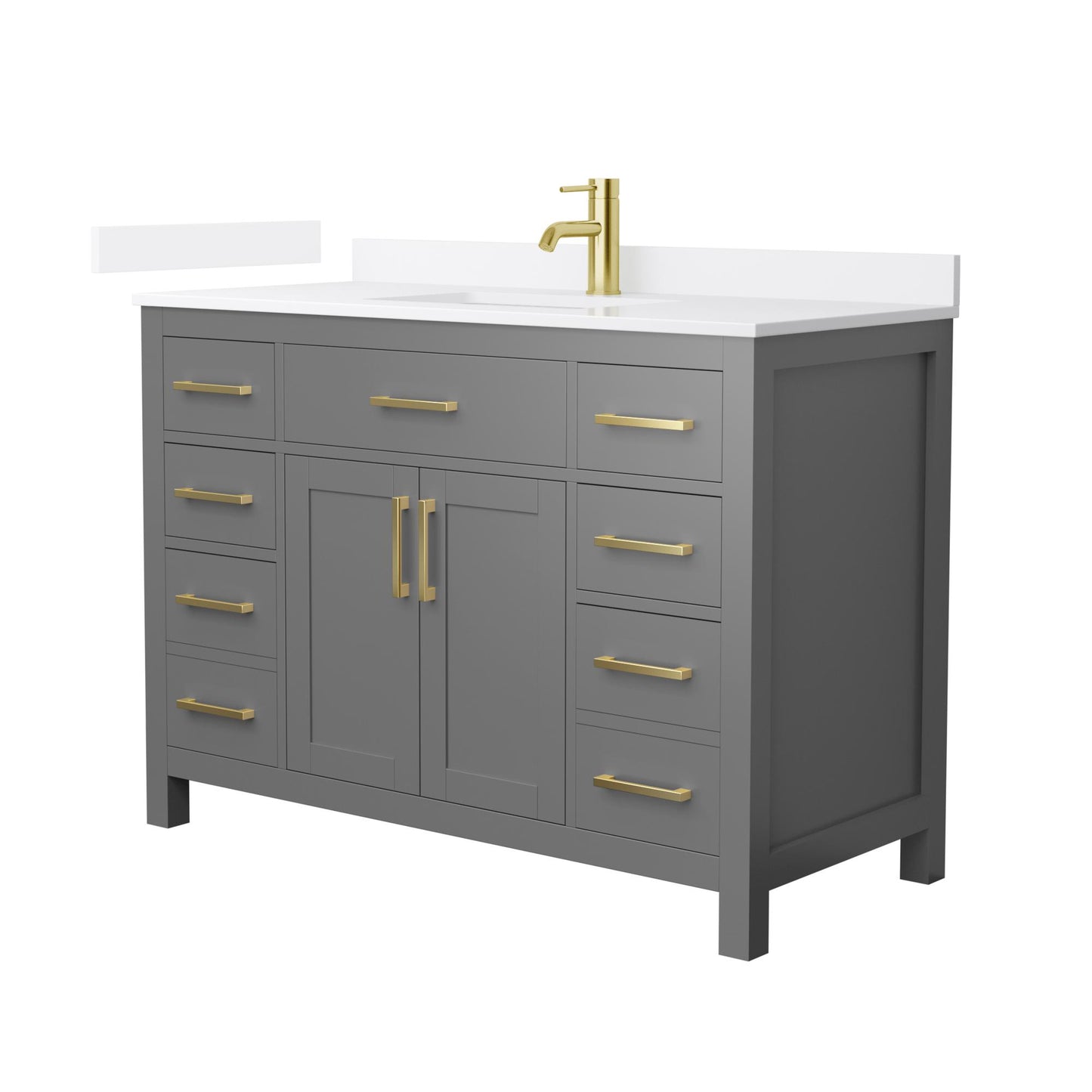 Beckett Bathroom Vanity with Countertop 48 inch Single Sink Single hole Faucet Setup