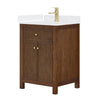 Custom image for Dark Walnut with Brushed Gold Trim / White Quartz / No Mirror