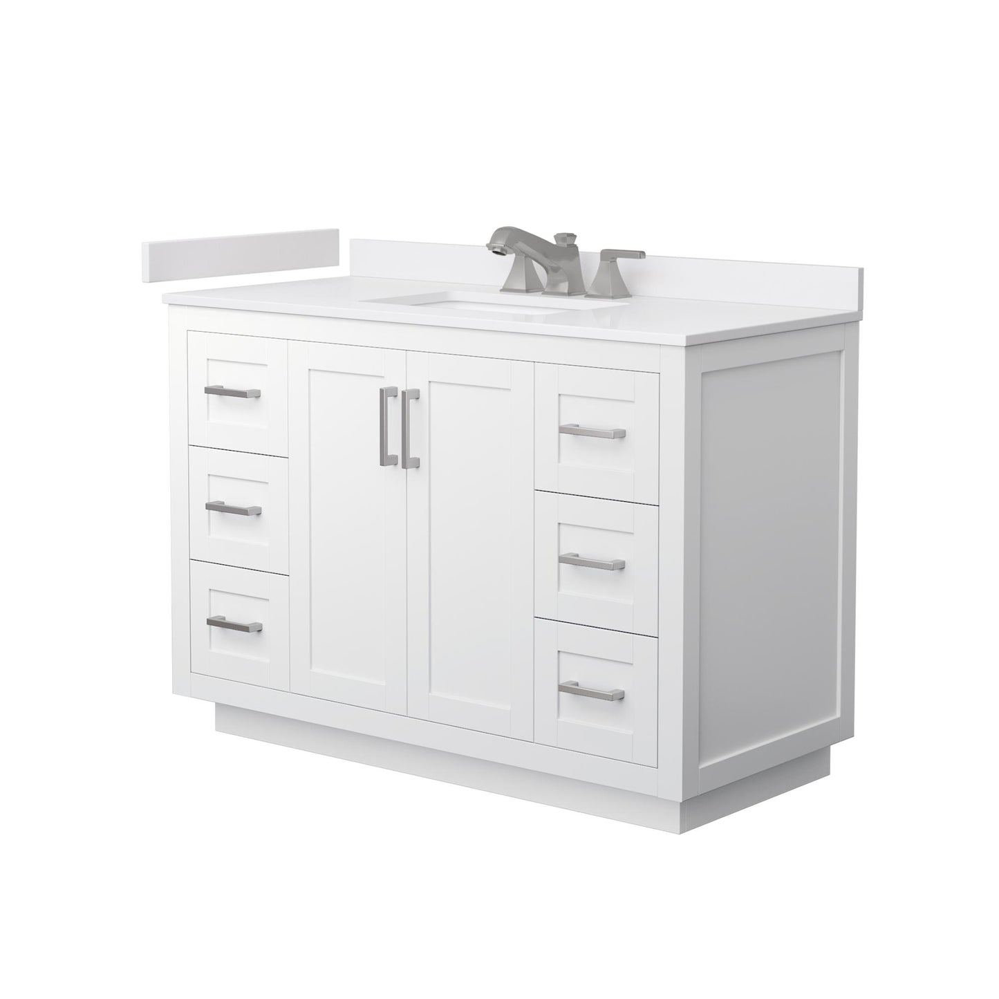 Miranda Bathroom Vanity with Countertop 48 inch Single Sink 3-hole Faucet Setup