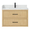 Custom image for Scandinavian Oak with Matte Black Trim / Giotto Quartz / No Mirror
