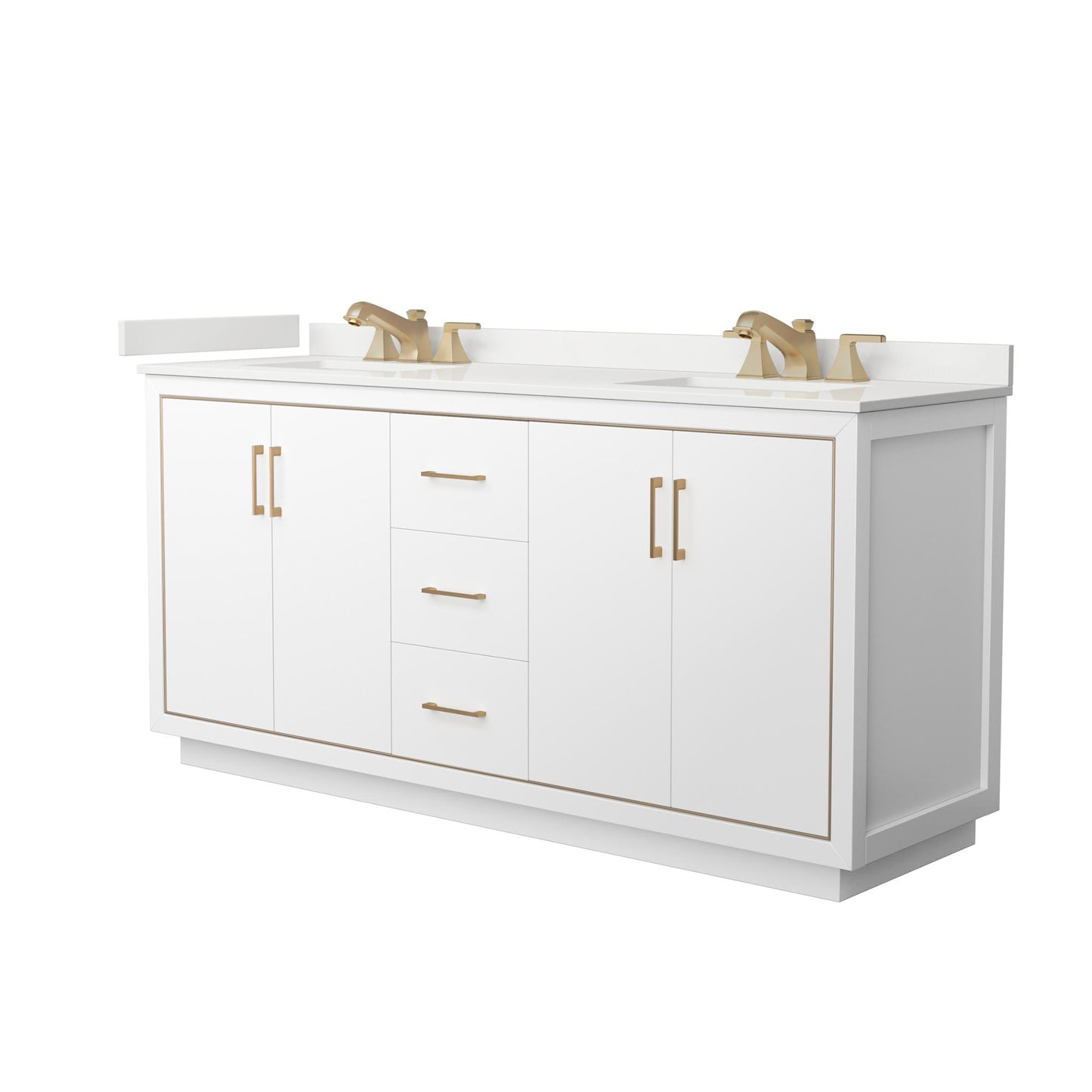 Icon Bathroom Vanity with Countertop 72 inch Double Sink 3-hole Faucet Setup