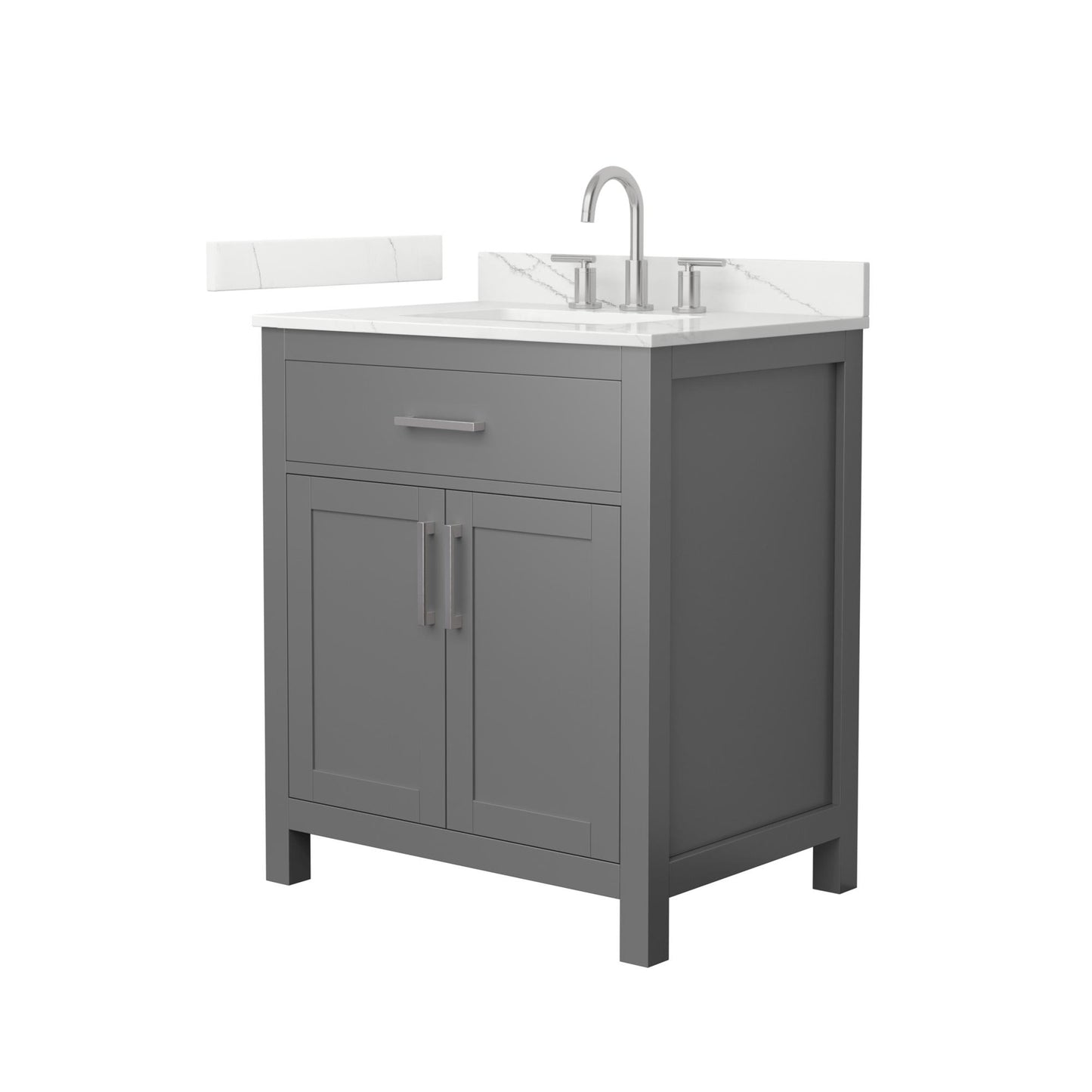Beckett Bathroom Vanity with Countertop 30 inch Single Sink 3-hole Faucet Setup