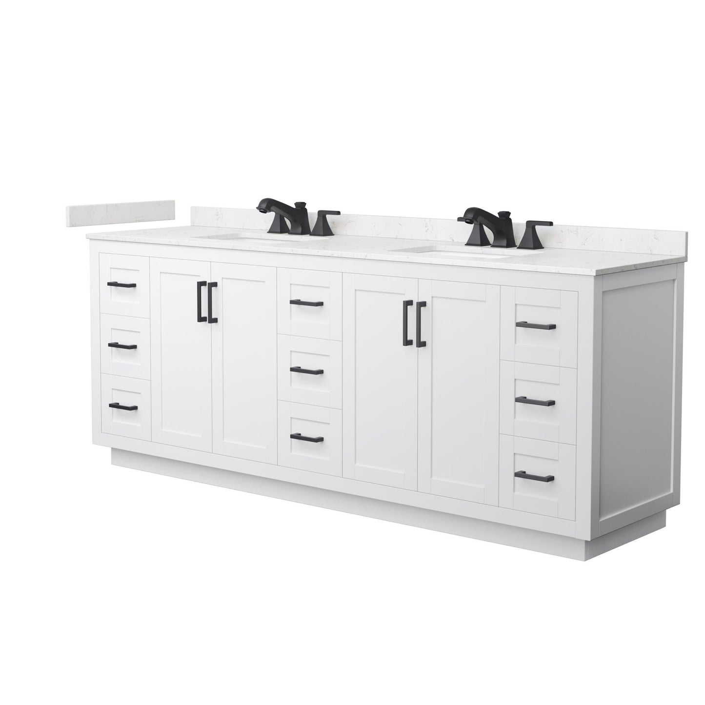 Miranda Bathroom Vanity with Countertop 84 inch Double Sink 3-hole Faucet Setup