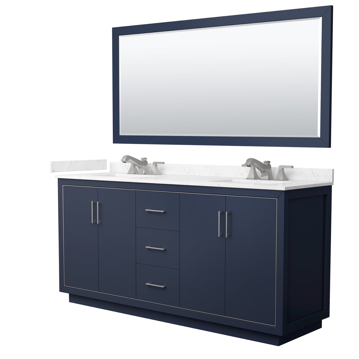 Icon Bathroom Vanity with Countertop 72 inch Double Sink 3-hole Faucet Setup