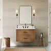 Custom image for Toasted Walnut with Matte Black Trim / White Quartz / No Mirror