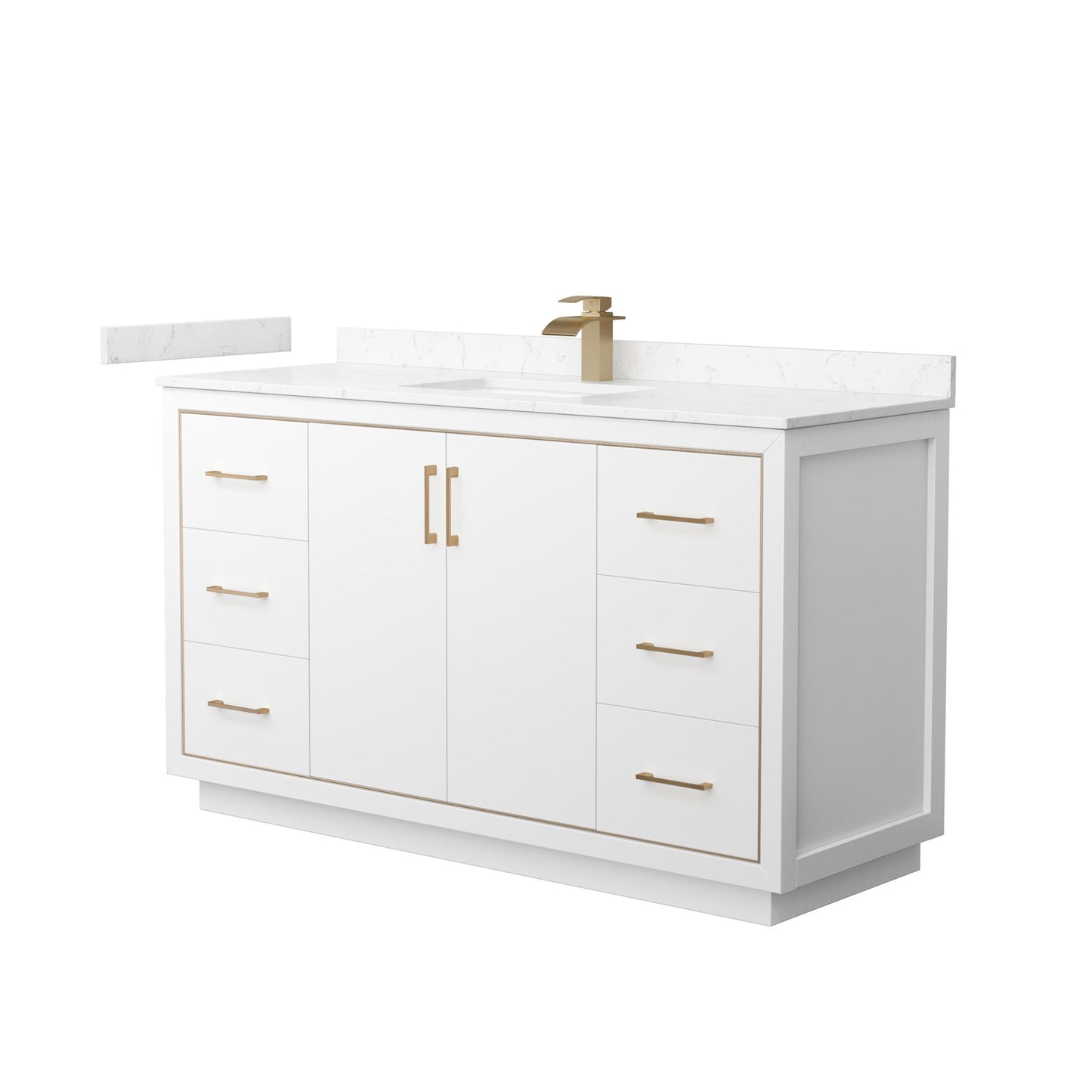 Icon Bathroom Vanity with Countertop 60 inch Single Sink Single hole Faucet Setup