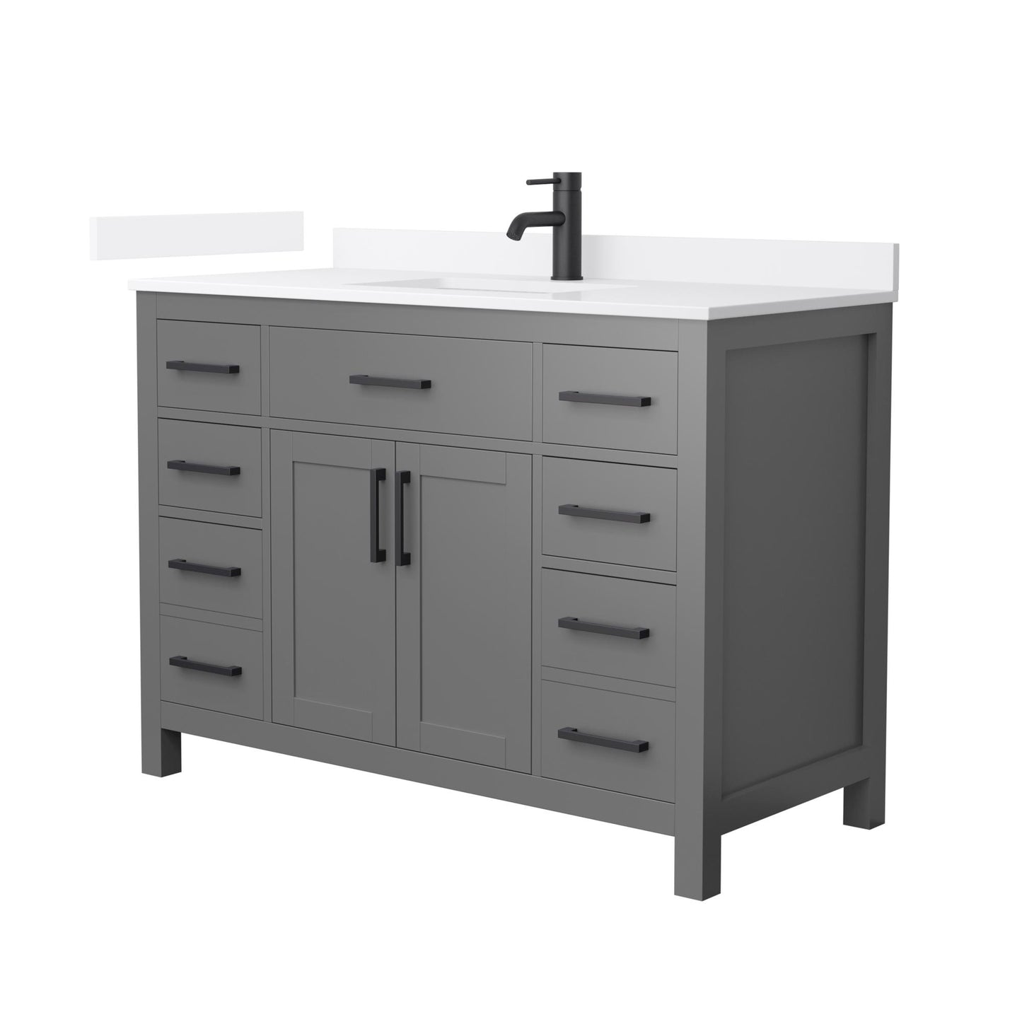 Beckett Bathroom Vanity with Countertop 48 inch Single Sink Single hole Faucet Setup