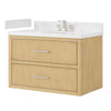 Custom image for Scandinavian Oak with Brushed Nickel Trim / White Quartz / No Mirror