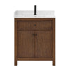 Custom image for Dark Walnut with Matte Black Trim / Carrara Cultured Marble / No Mirror