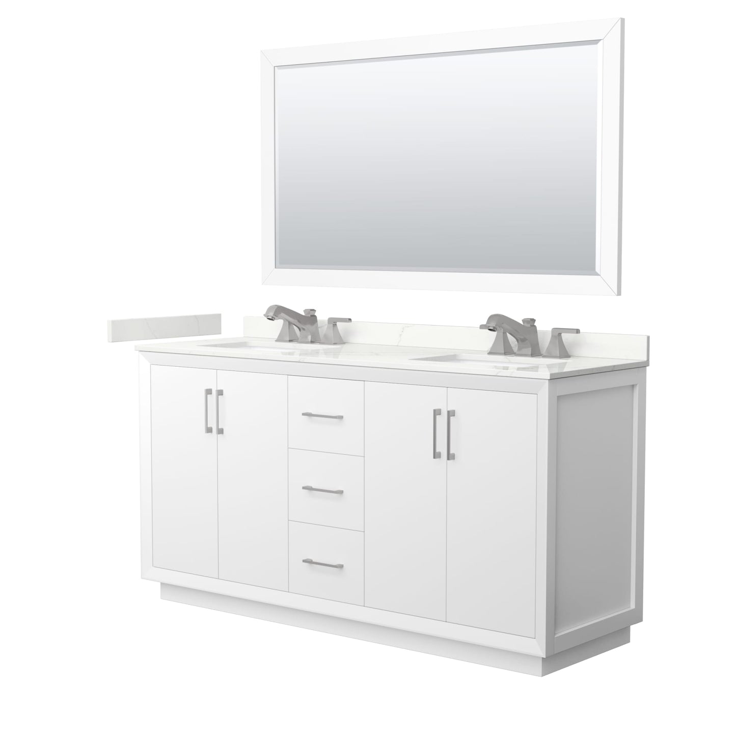 Strada Bathroom Vanity with Countertop 66 inch Double Sink 3-hole Faucet Setup