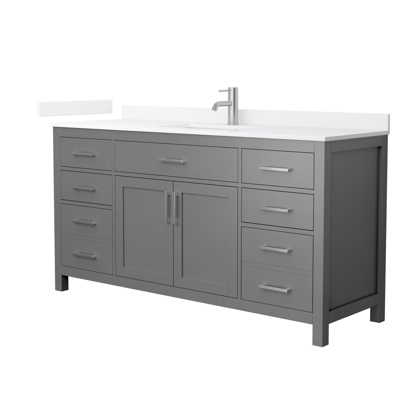 Beckett Bathroom Vanity with Countertop 66 inch Single Sink Single hole Faucet Setup