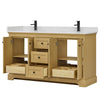 Custom image for Honey Oak with Matte Black Trim / Carrara Cultured Marble / No Mirror