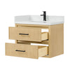 Custom image for Scandinavian Oak with Matte Black Trim / White Quartz / No Mirror
