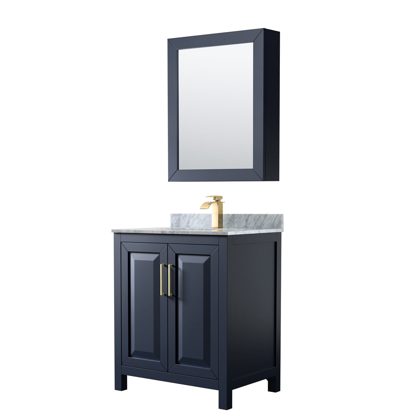 Daria Bathroom Vanity with Countertop 30 inch Single Sink Single hole Faucet Setup