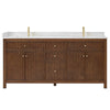 Custom image for Dark Walnut with Brushed Gold Trim / Giotto Quartz / No Mirror