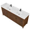 Custom image for Dark Walnut with Matte Black Trim / Carrara Cultured Marble / No Mirror