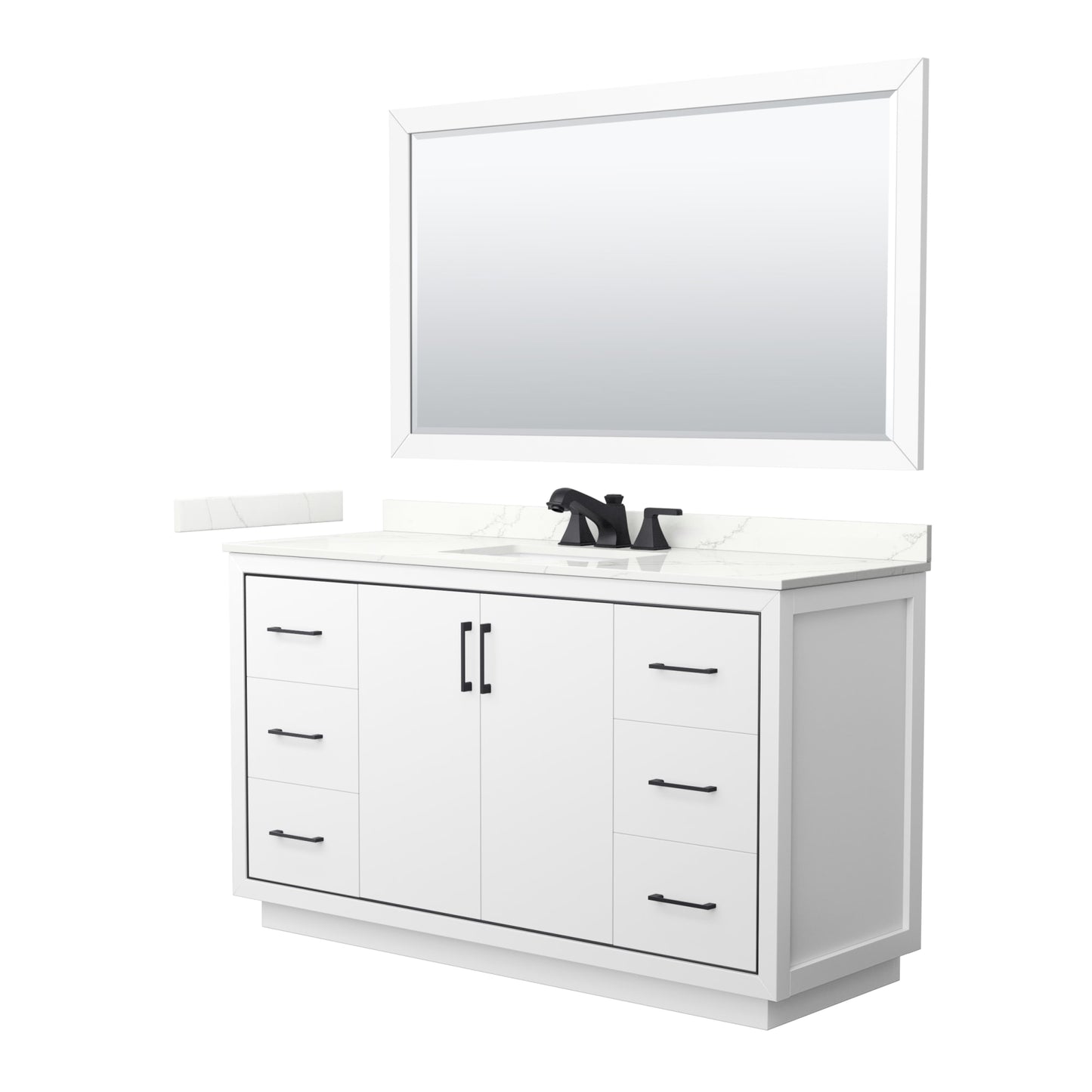 Icon Bathroom Vanity with Countertop 60 inch Single Sink 3-hole Faucet Setup