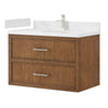Custom image for Toasted Walnut with Brushed Nickel Trim / White Quartz / No Mirror