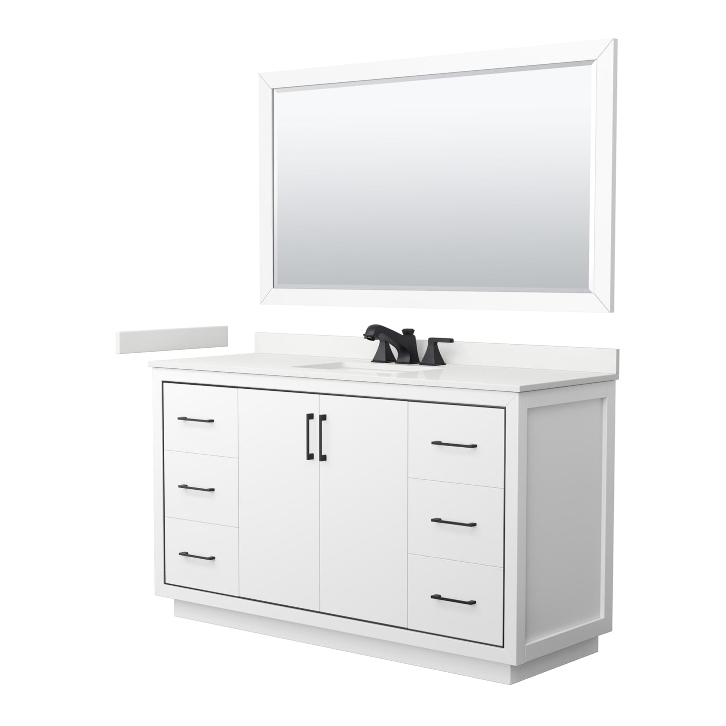 Icon Bathroom Vanity with Countertop 60 inch Single Sink 3-hole Faucet Setup