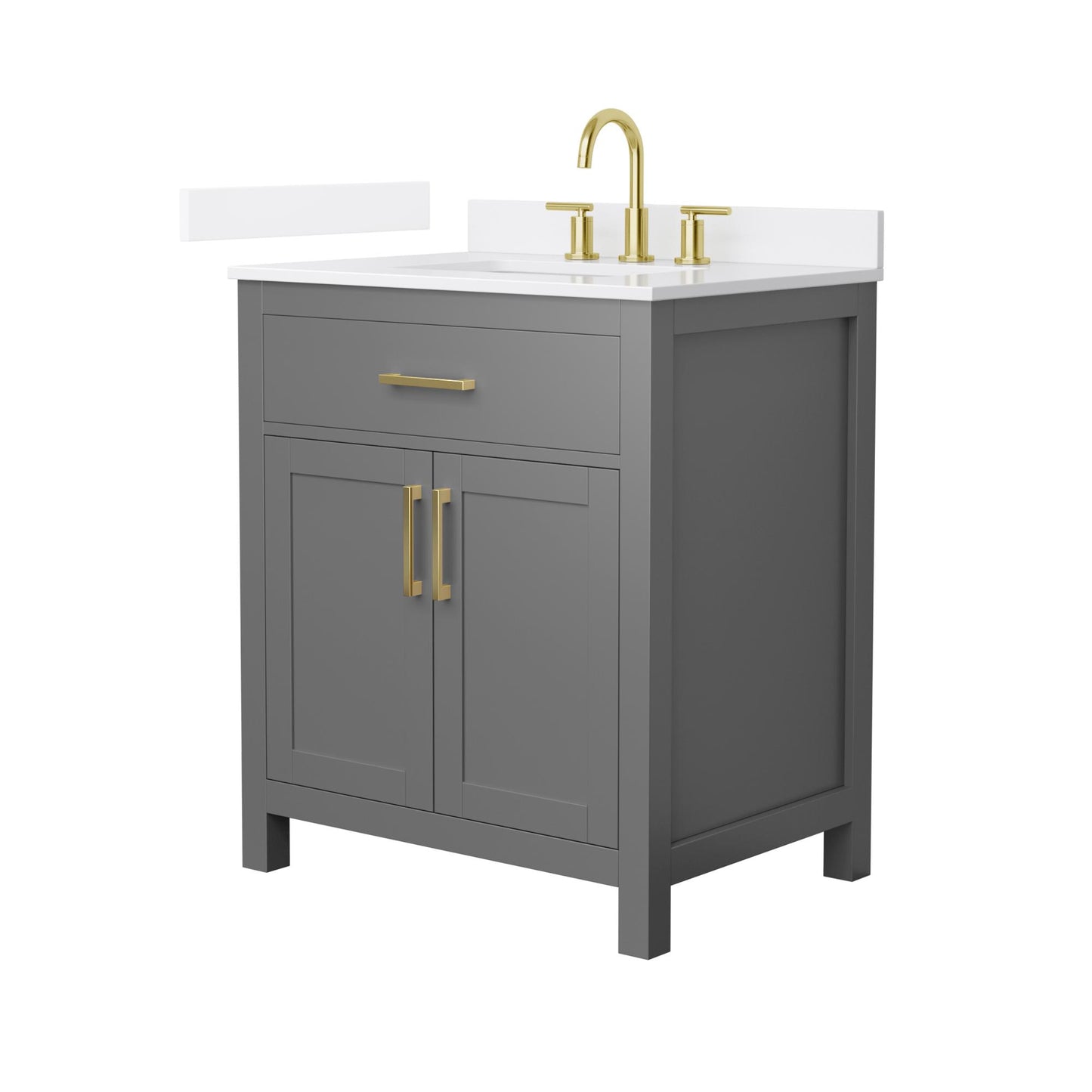 Beckett Bathroom Vanity with Countertop 30 inch Single Sink 3-hole Faucet Setup