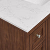 Custom image for Dark Walnut with Polished Chrome Trim / Carrara Cultured Marble / No Mirror