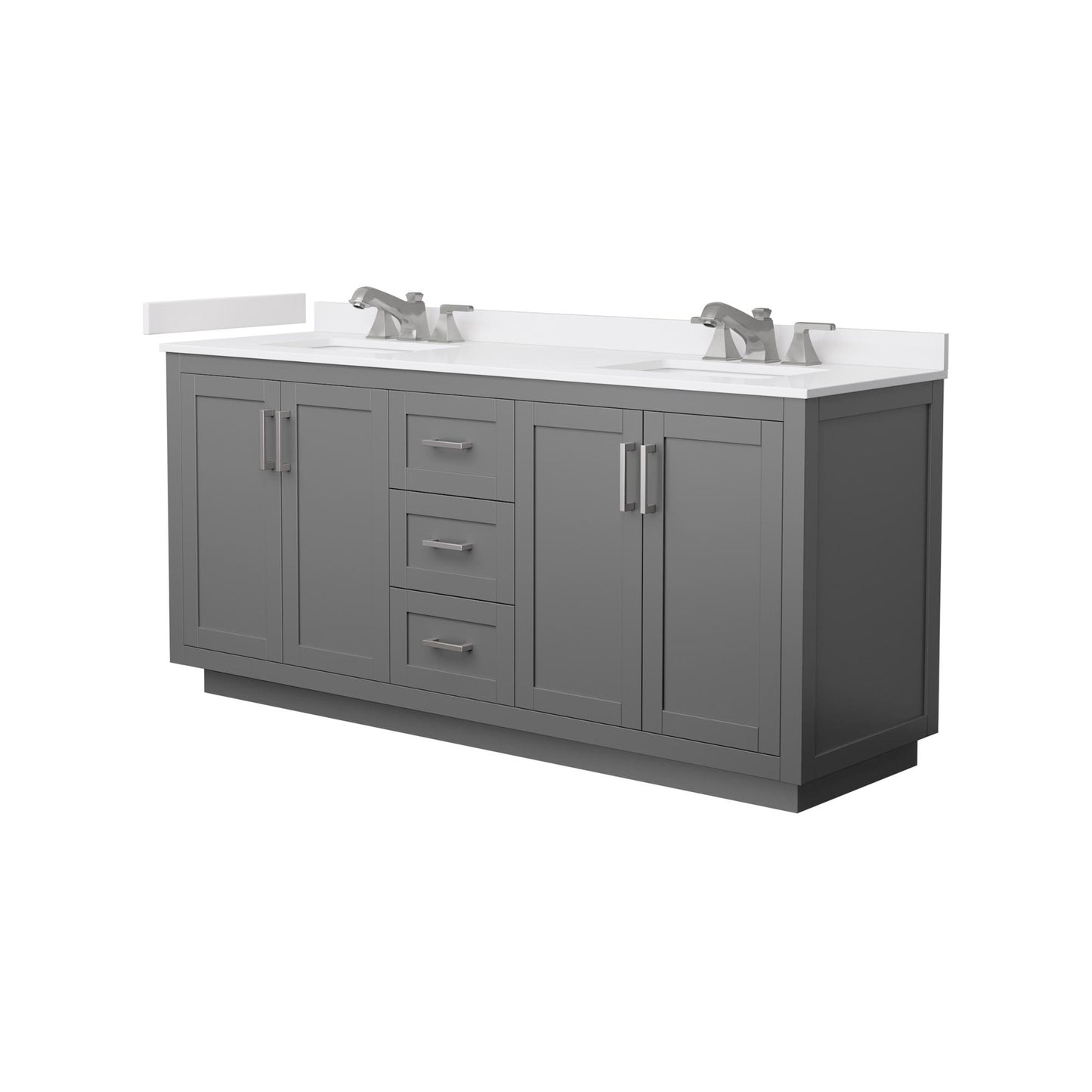Miranda Bathroom Vanity with Countertop 72 inch Double Sink 3-hole Faucet Setup