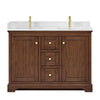 Custom image for Dark Walnut with Brushed Gold Trim / Giotto Quartz / No Mirror