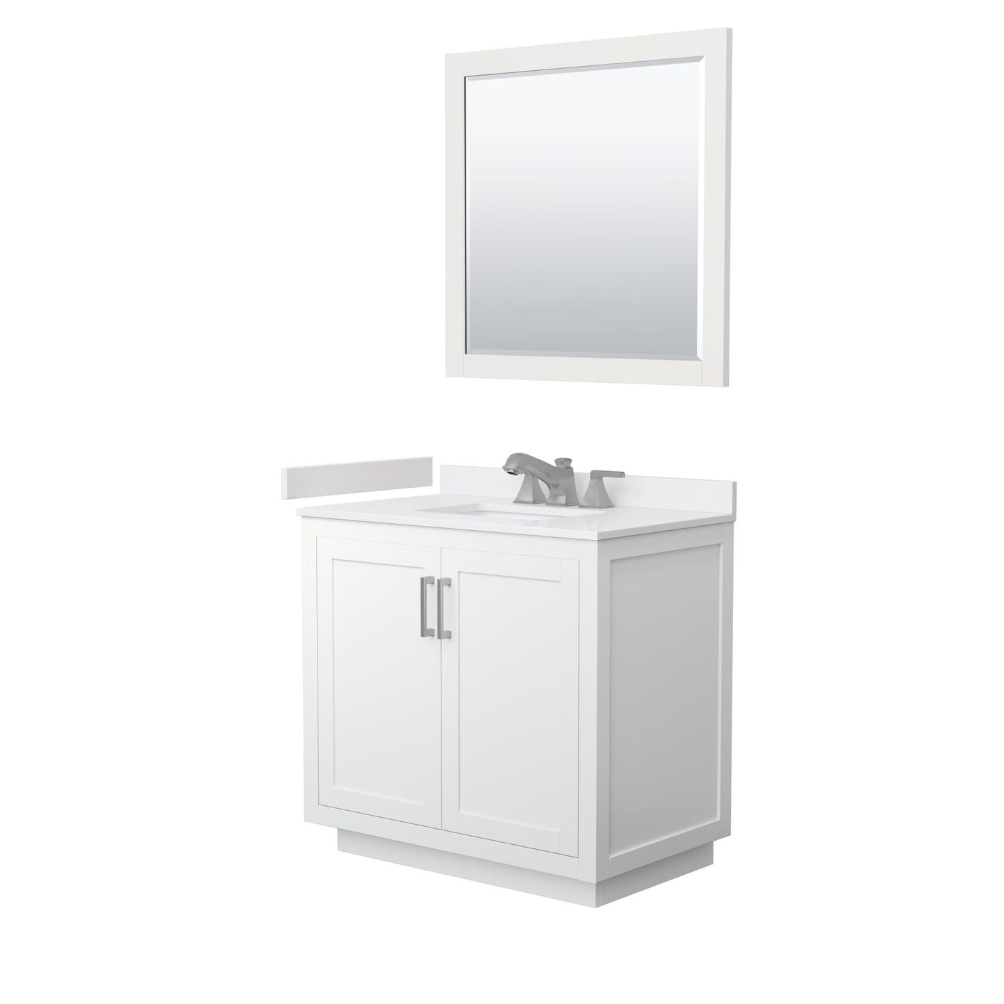 Miranda Bathroom Vanity with Countertop 36 inch Single Sink 3-hole Faucet Setup