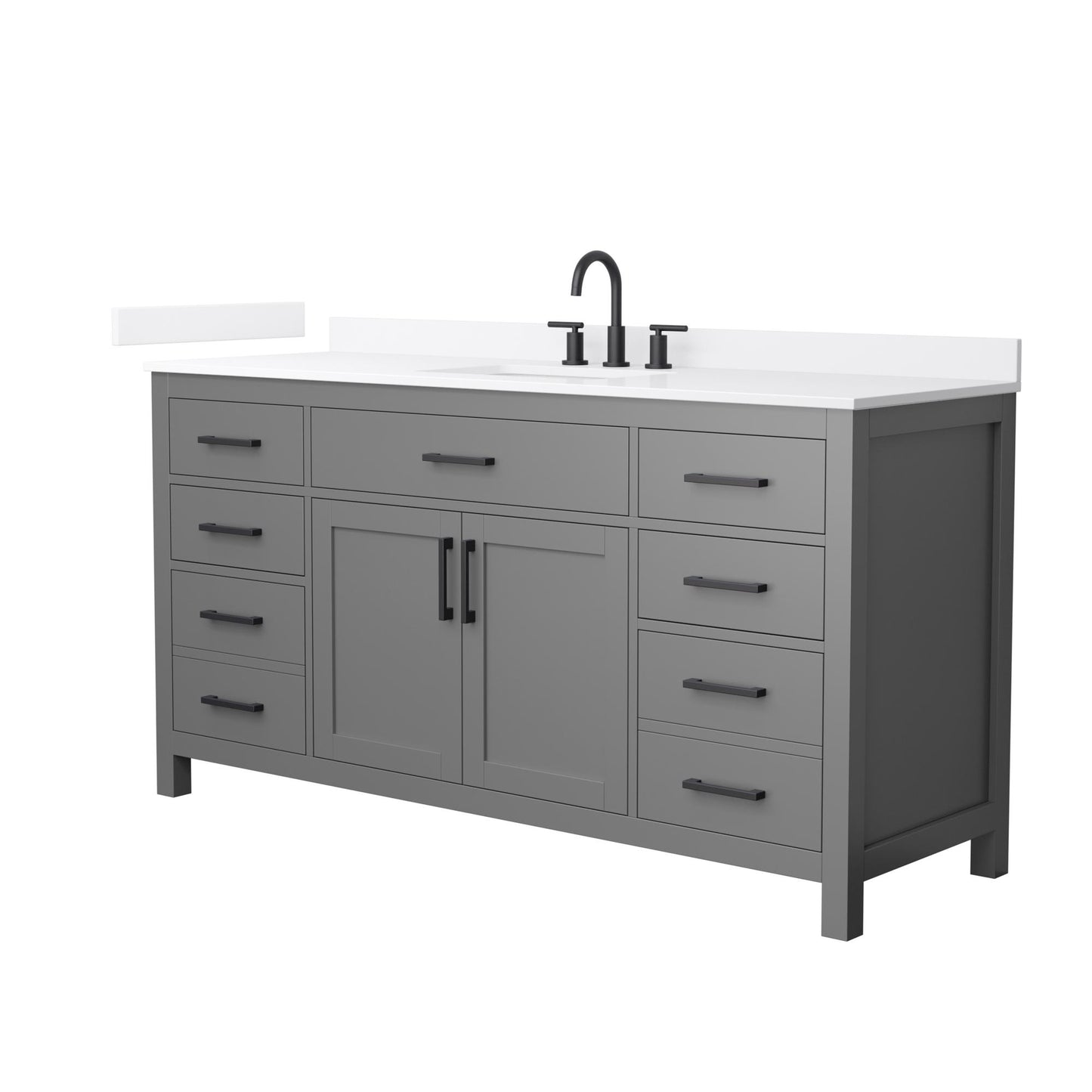Beckett Bathroom Vanity with Countertop 66 inch Single Sink 3-hole Faucet Setup