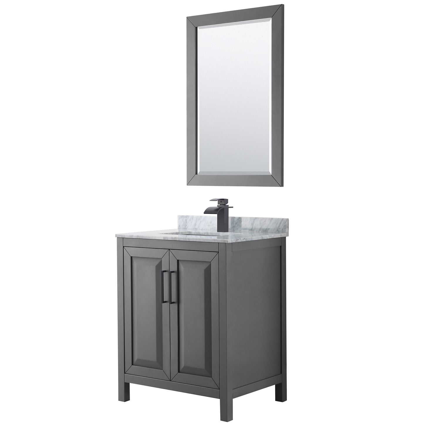 Daria Bathroom Vanity with Countertop 30 inch Single Sink Single hole Faucet Setup