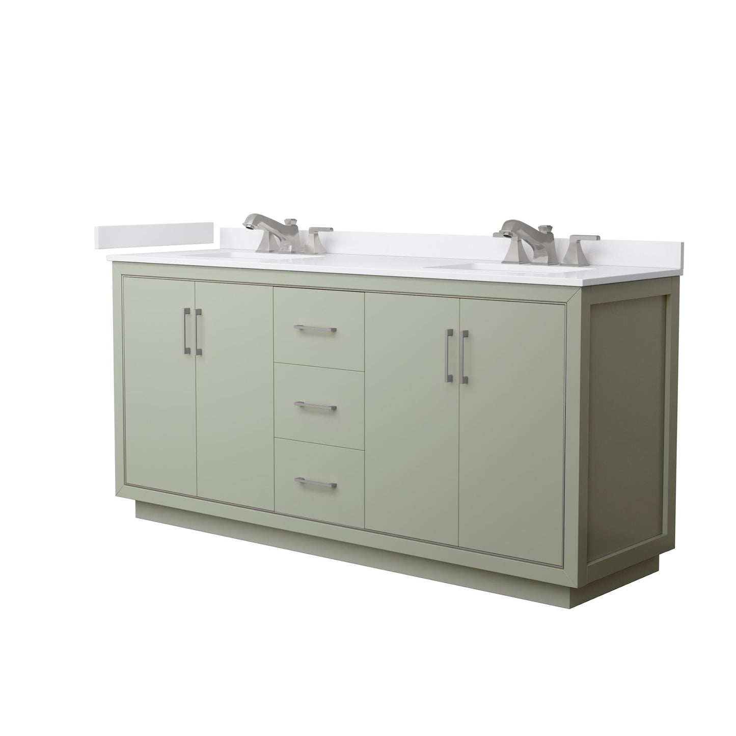 Icon Bathroom Vanity with Countertop 72 inch Double Sink 3-hole Faucet Setup