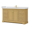 Custom image for Honey Oak with Brushed Gold Trim / White Quartz / No Mirror