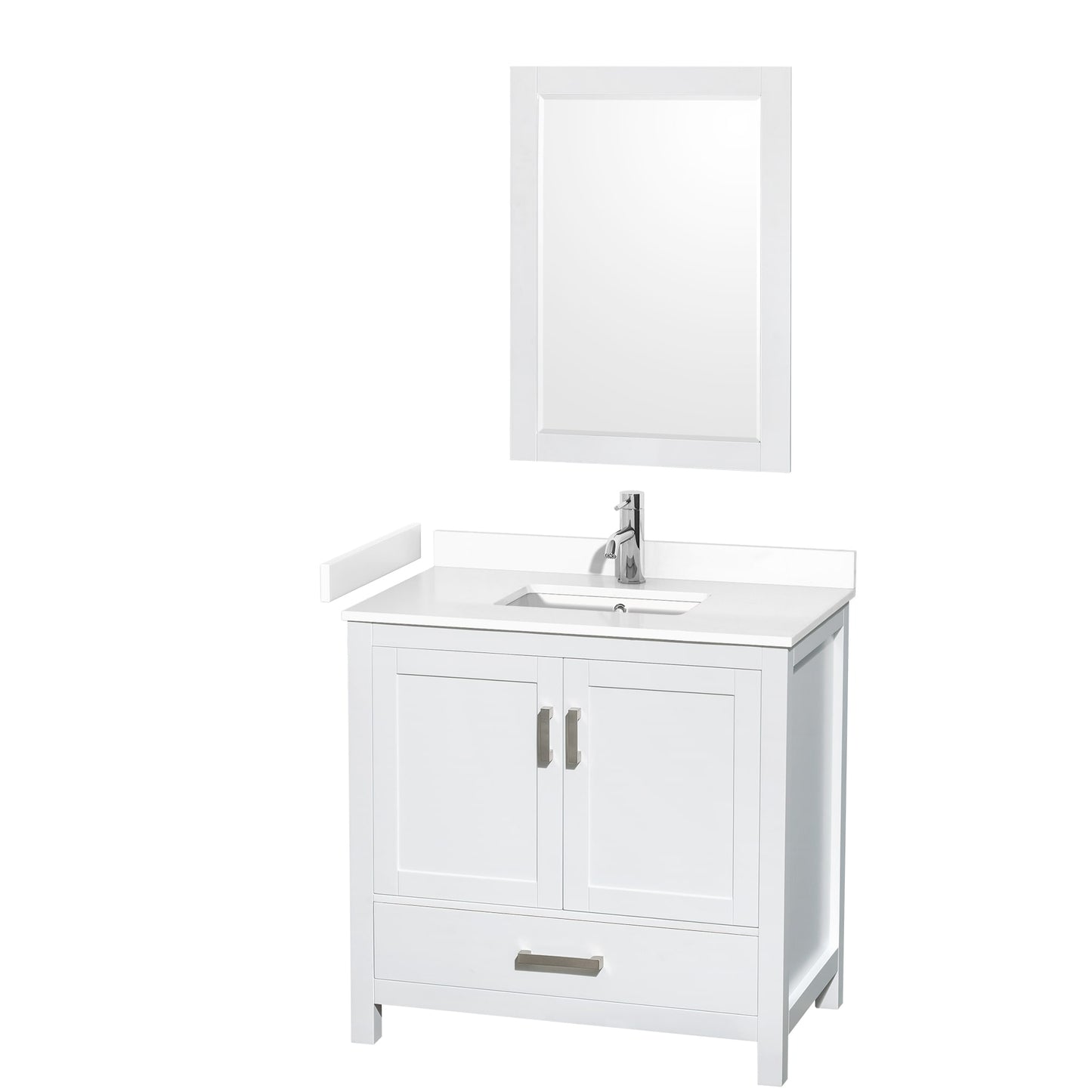 Sheffield Bathroom Vanity with Countertop 36 inch Single Sink Single hole Faucet Setup