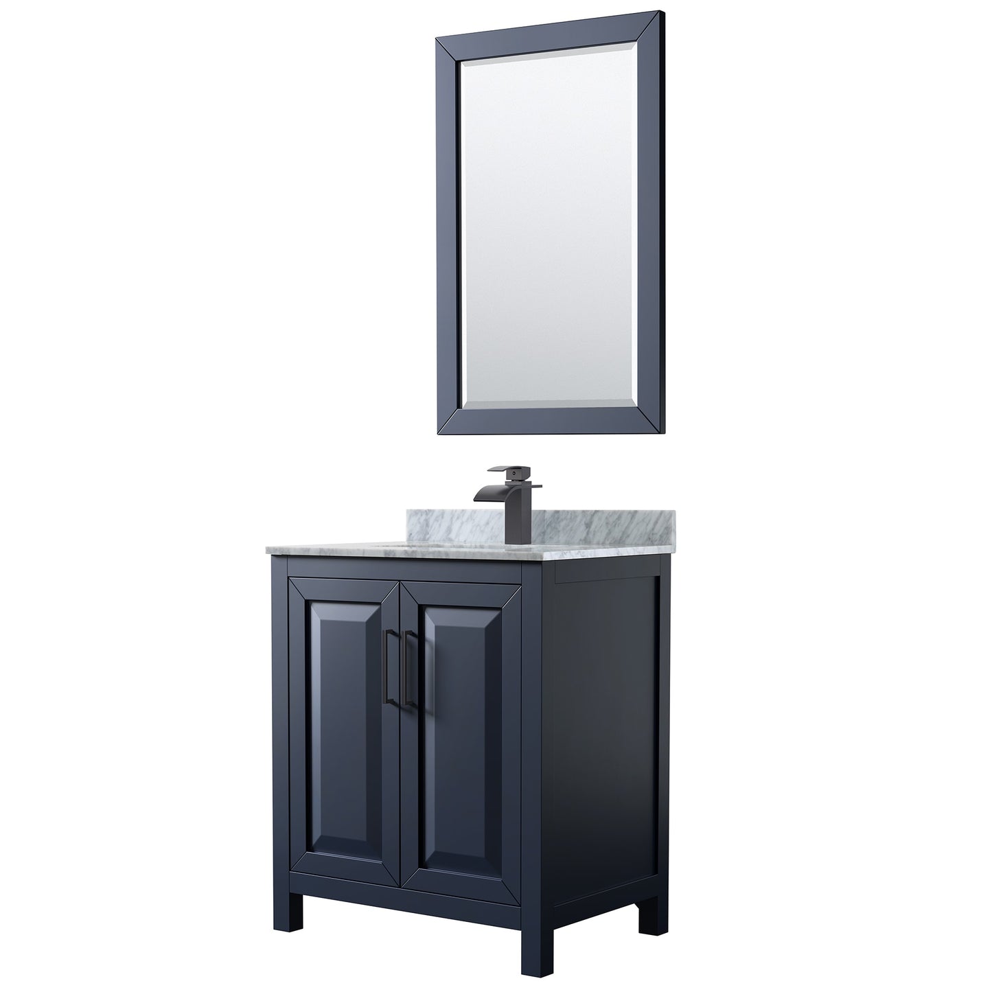 Daria Bathroom Vanity with Countertop 30 inch Single Sink Single hole Faucet Setup