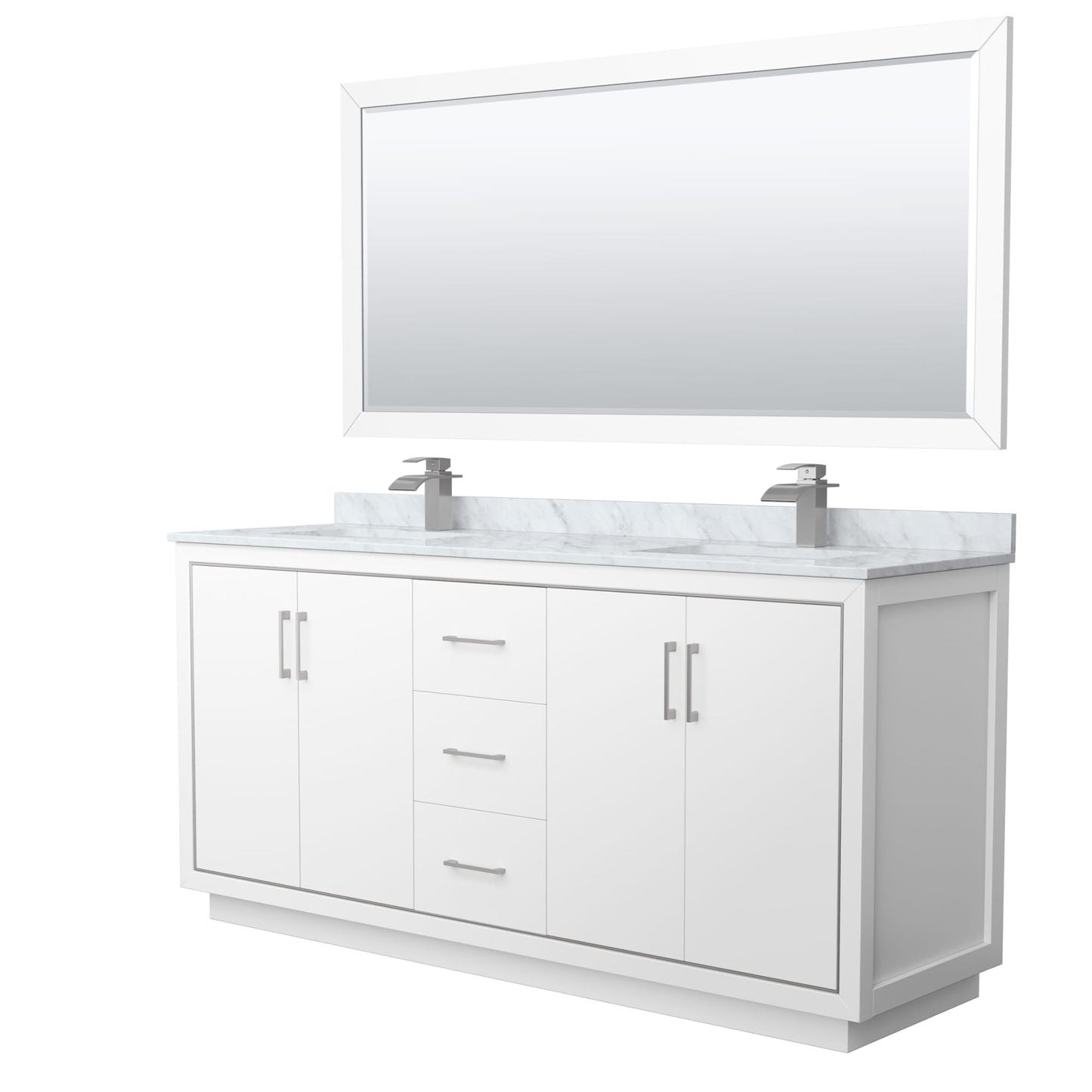 Icon Bathroom Vanity with Countertop 72 inch Double Sink Single hole Faucet Setup