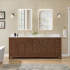 Custom image for Dark Walnut with Brushed Gold Trim / Carrara Cultured Marble / No Mirror