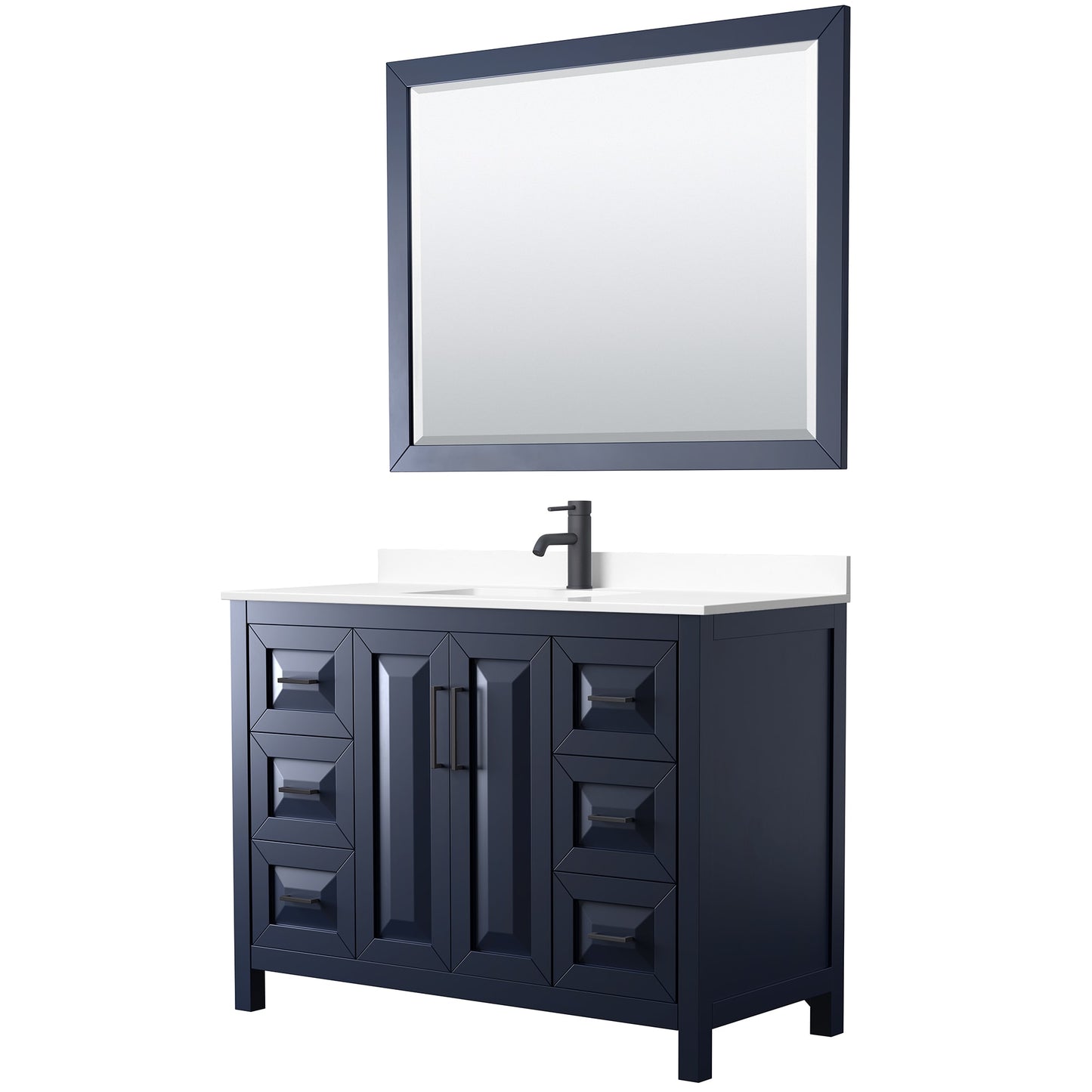 Daria Bathroom Vanity with Countertop 48 inch Single Sink Single hole Faucet Setup