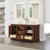 Custom image for Dark Walnut with Brushed Gold Trim / White Cultured Marble / No Mirror