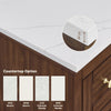 Custom image for Dark Walnut with Brushed Gold Trim / Carrara Cultured Marble / No Mirror