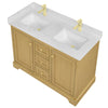 Custom image for Honey Oak with Brushed Gold Trim / Carrara Cultured Marble / No Mirror