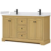 Custom image for Honey Oak with Matte Black Trim / White Cultured Marble / No Mirror