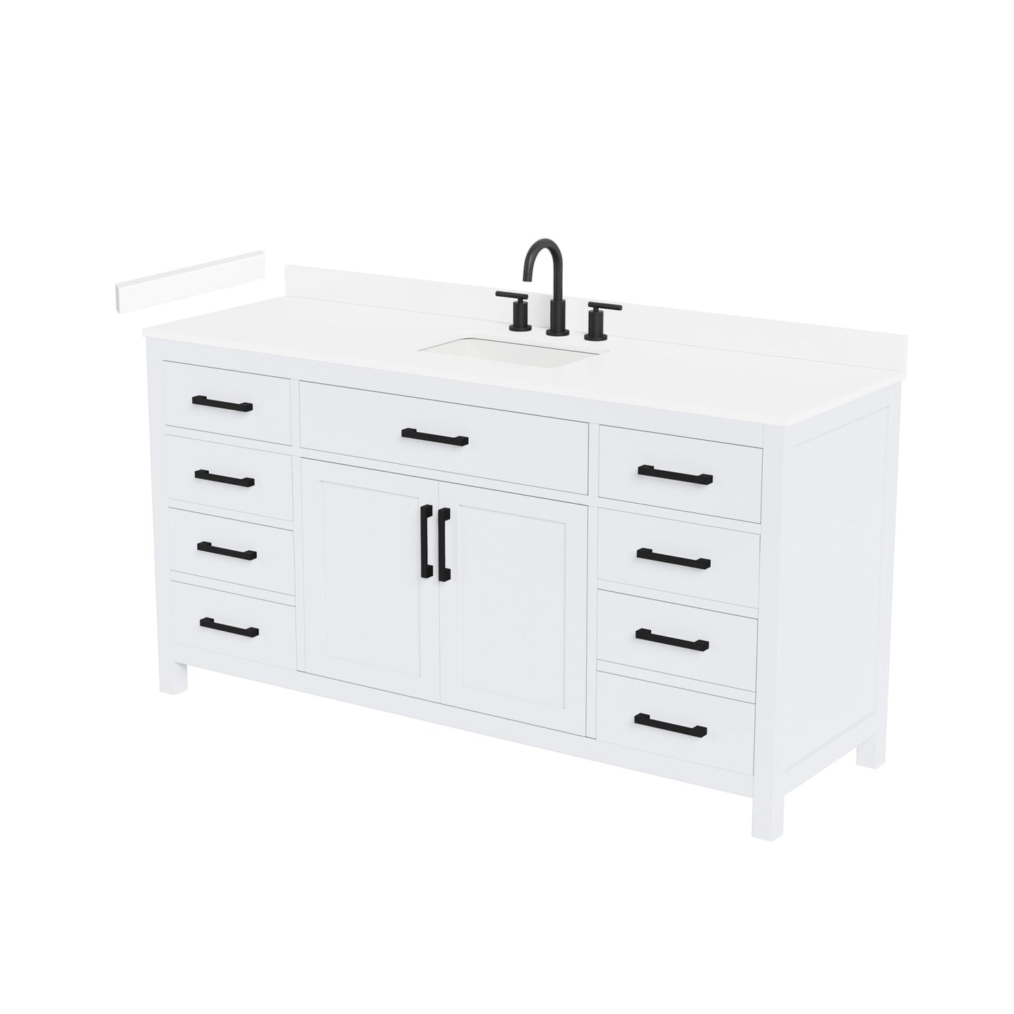 Beckett Bathroom Vanity with Countertop 66 inch Single Sink 3-hole Faucet Setup