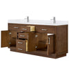 Custom image for Dark Oak with Brushed Nickel Trim / White Cultured Marble / No Mirror