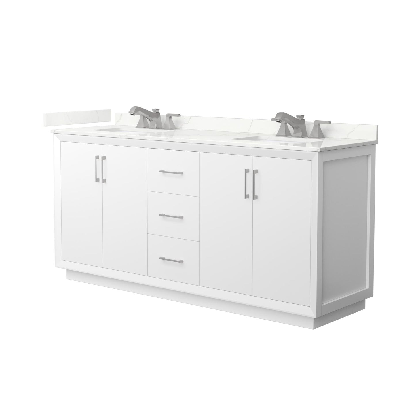 Strada Bathroom Vanity with Countertop 72 inch Double Sink 3-hole Faucet Setup