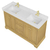Custom image for Honey Oak with Brushed Gold Trim / White Quartz / No Mirror