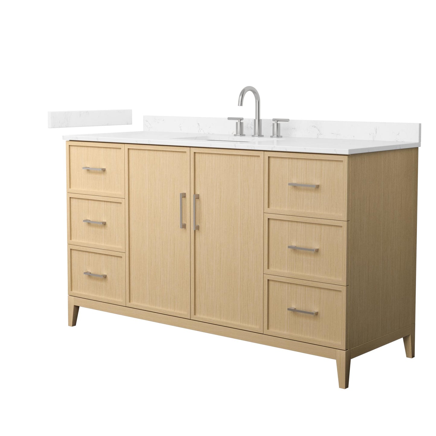 Elan Bathroom Vanity with Countertop 60 inch Single Sink 3-hole Faucet Setup