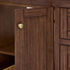 Custom image for Dark Walnut with Brushed Gold Trim / Carrara Cultured Marble / No Mirror